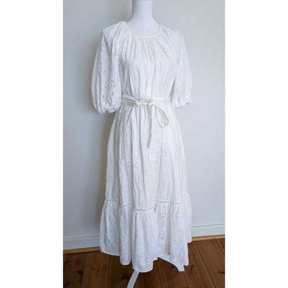 Aje Silvatica BRODERIE Midi Dress White - Picture 5 of 15